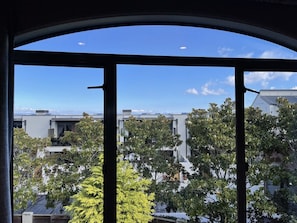 Enjoy the view of THE GATES HOTEL from our rooms, overlooking the surrounding trees.