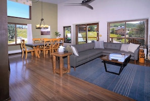 TV, fireplace, offices - Dogwood at Outrun - 3 BR, Hot tub, Shuttle (Mt. Crested Butte)