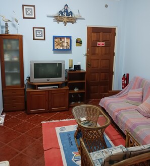 Fernseher, DVD-Player, Bücher, Videothek