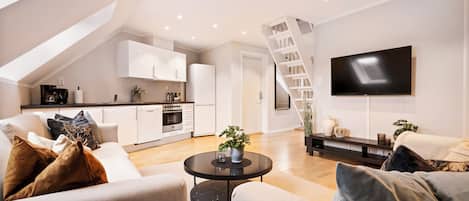 2 - Bedroom Apartment (Loft) | Living area | Smart TV, heated floors