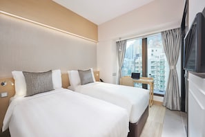 Deluxe Room, 2 Twin Beds, City View | In-room safe, desk, blackout drapes, iron/ironing board