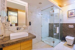 Premium Double or Twin Room | Bathroom | Shower, free toiletries, hair dryer, towels - Amber Inn by Orion Hotels (New Delhi)