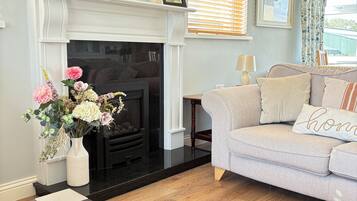 Smart-TV, Kamin, DVD-Player, BĂŒcher