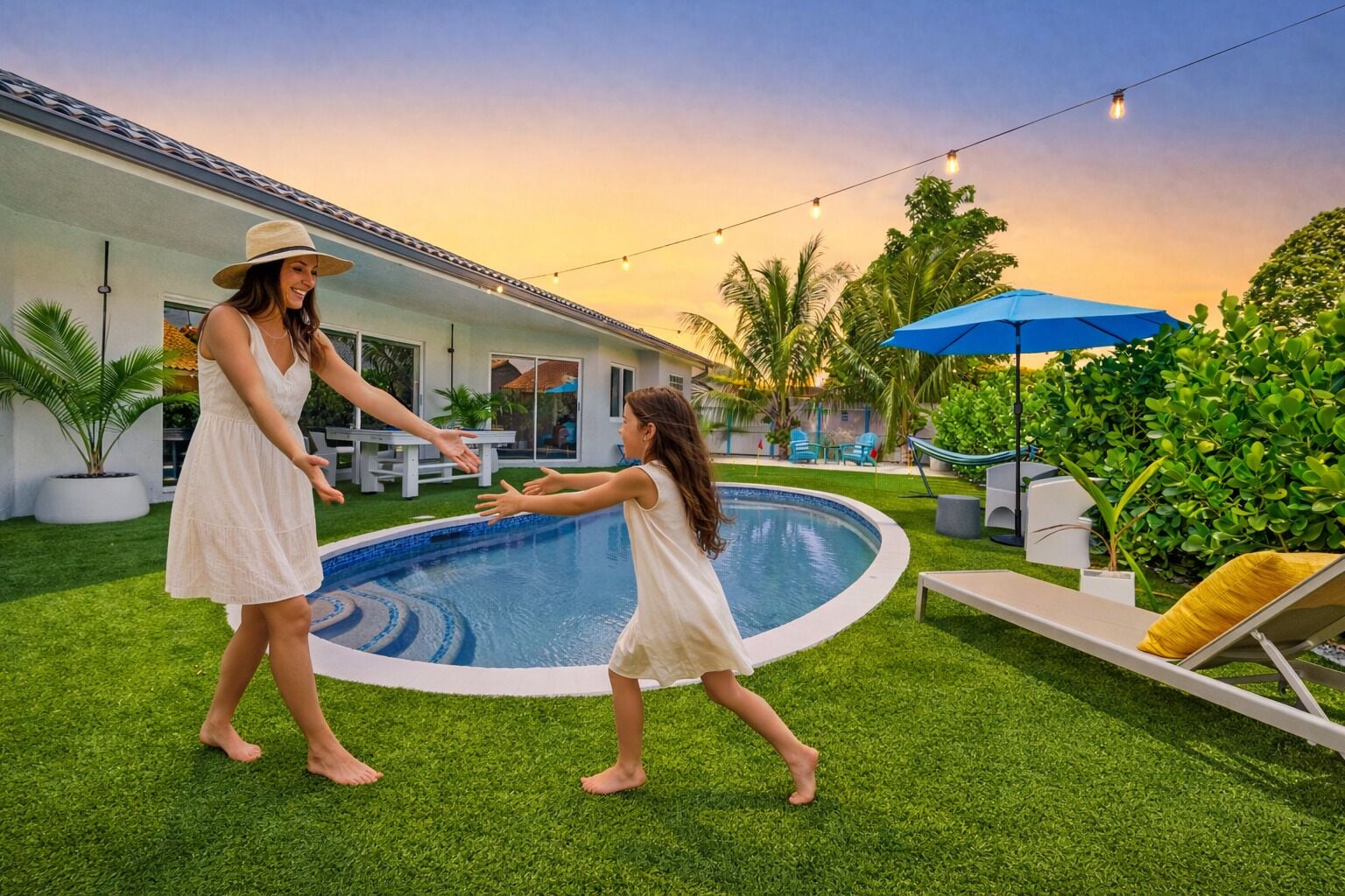 Outdoor pool, a heated pool