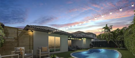 Outdoor pool, a heated pool