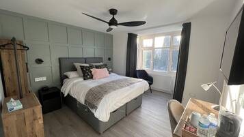 Premium bedding, pillow-top beds, free minibar, desk