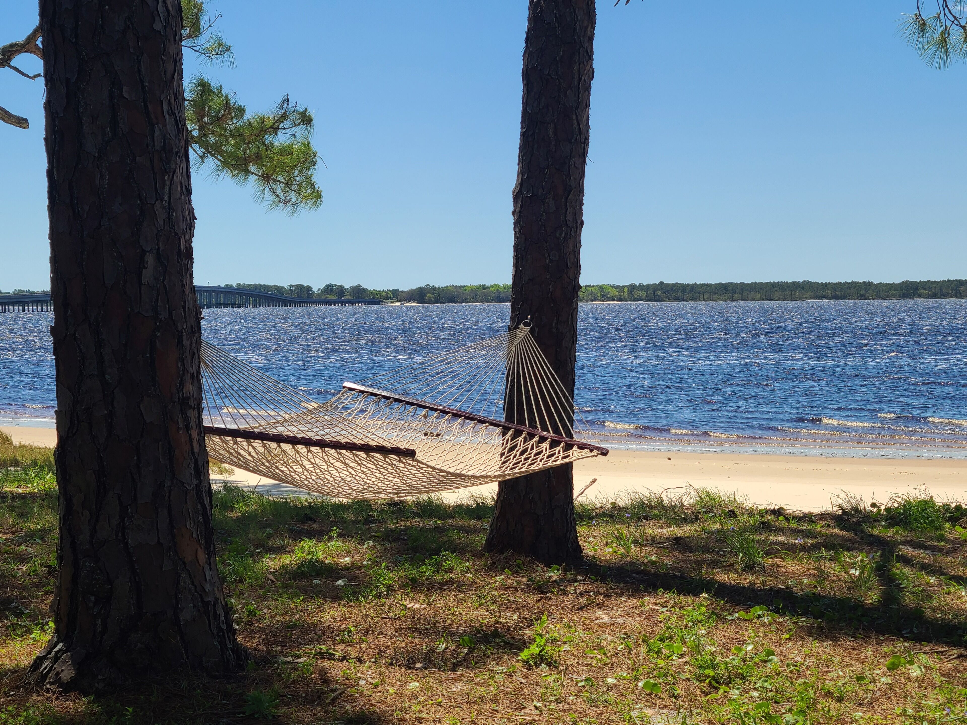 On the beach, sun-loungers, beach towels