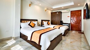 Deluxe Quadruple Room | Egyptian cotton sheets, premium bedding, memory foam beds, minibar