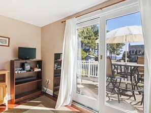 Smart TV, DVD player, books, stereo