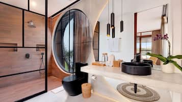 Luxury Villa, 4 Bedrooms, Private Pool, Ocean View | Bathroom | Shower, free toiletries, hair dryer, slippers