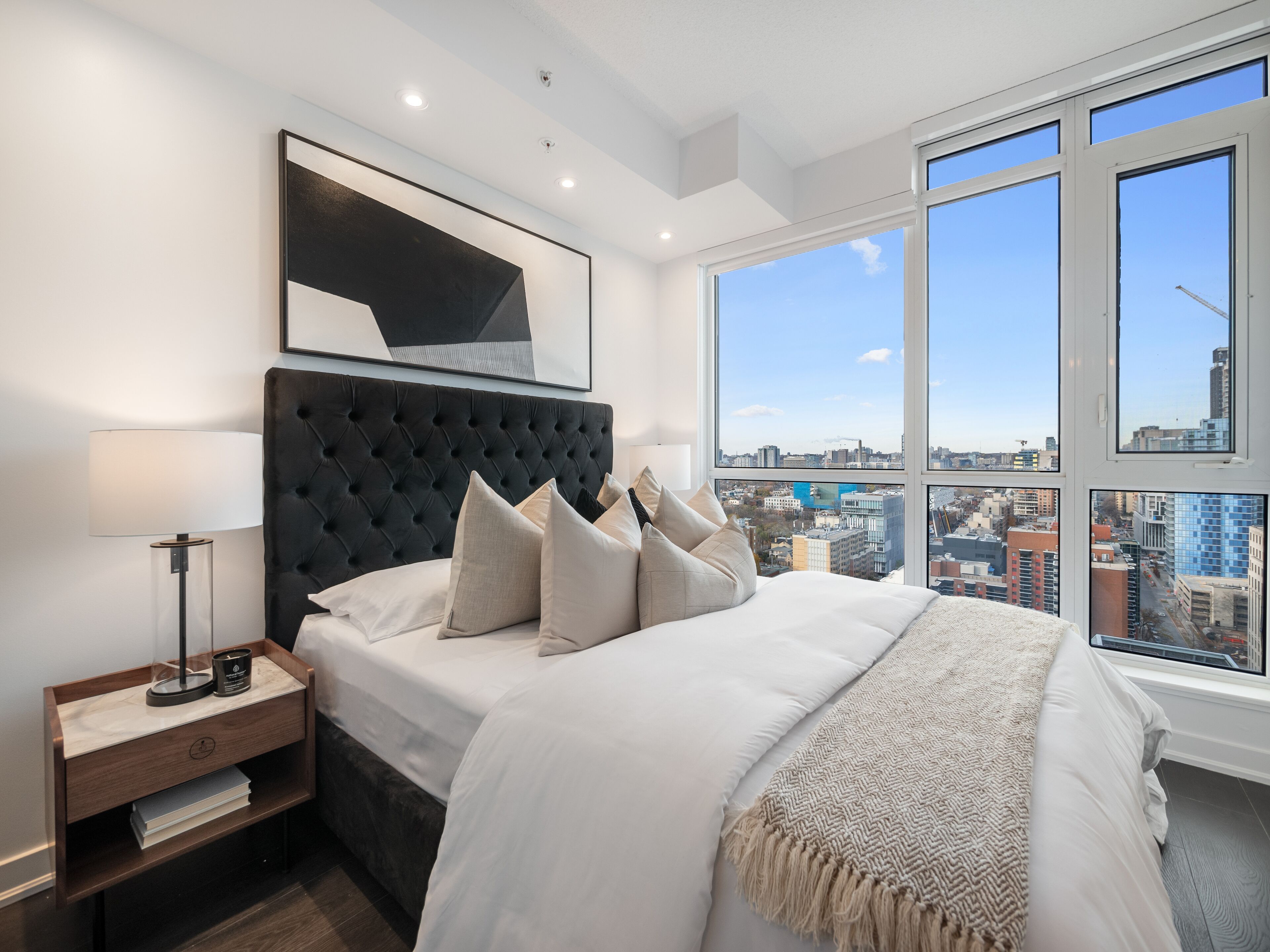 Individually decorated, individually furnished, desk, blackout drapes