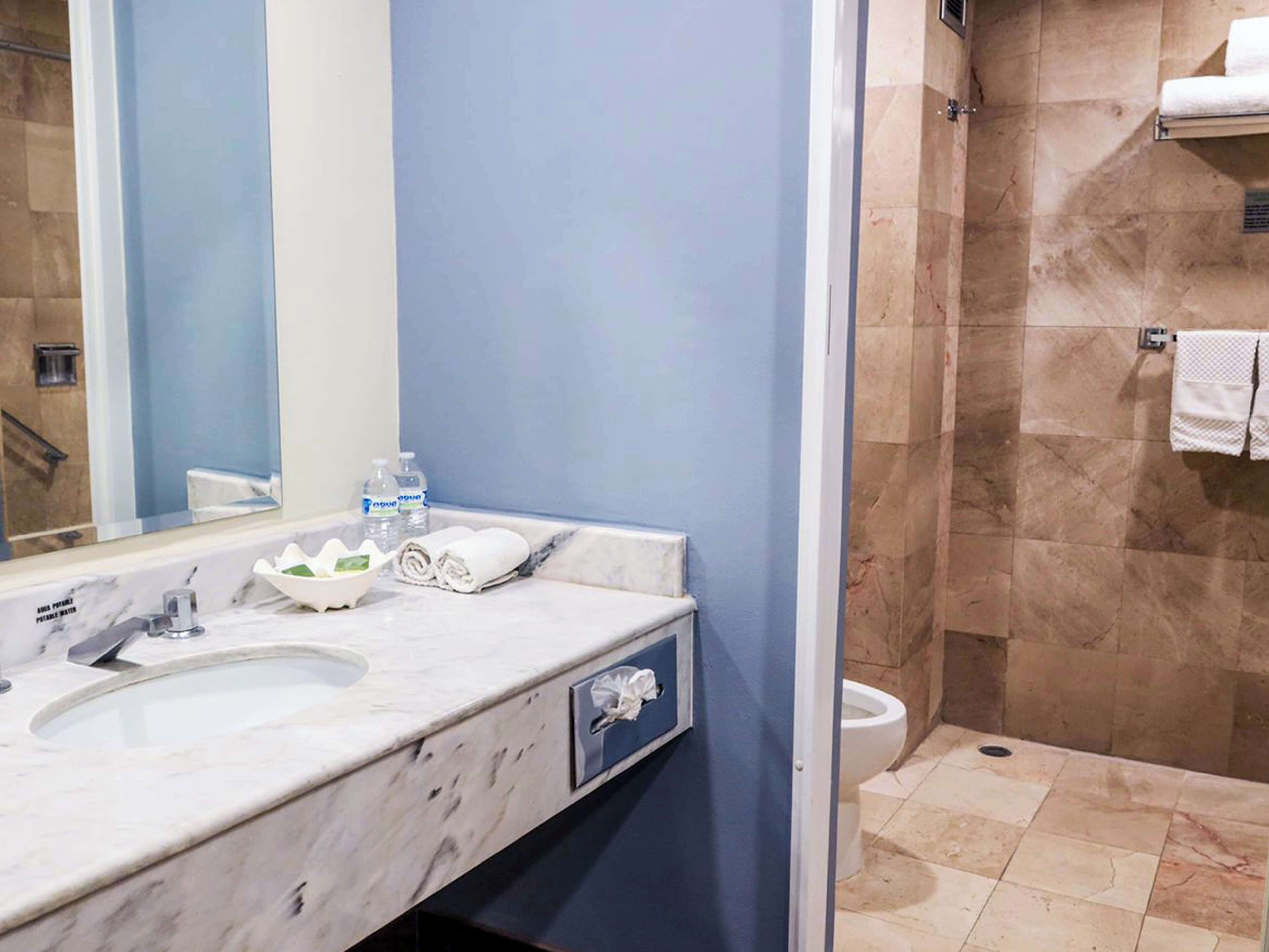 suite, 1 king bed, non smoking, kitchenette | bathroom | hair dryer, towels