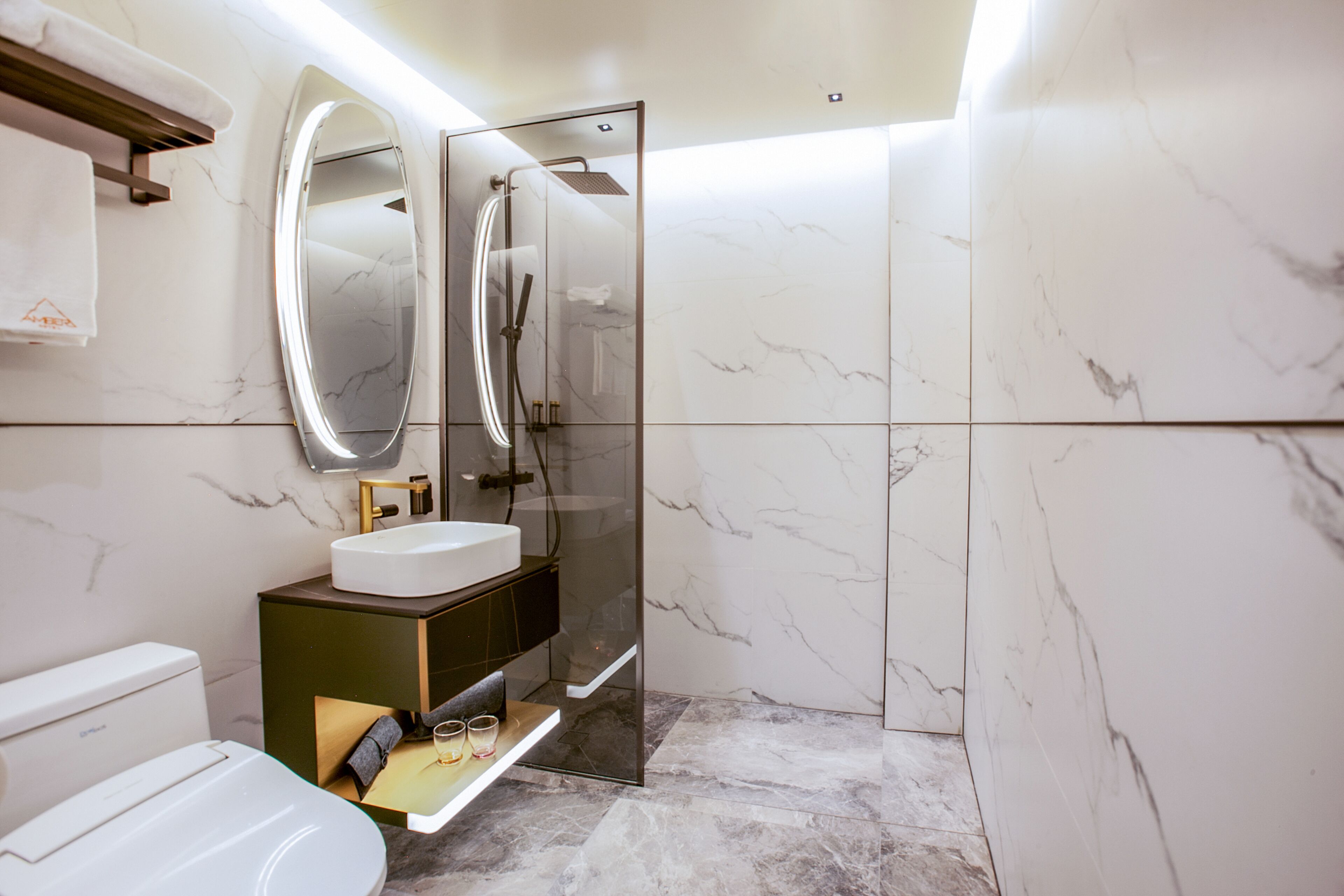 free toiletries, hair dryer, bathrobes, slippers