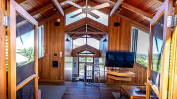 Kingfisher (Treetop House - No Spa) | Living area | 45-cm flat-screen TV with digital channels, TV