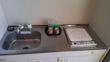 Twin Room, Smoking | Private kitchen | Fridge, microwave, electric kettle