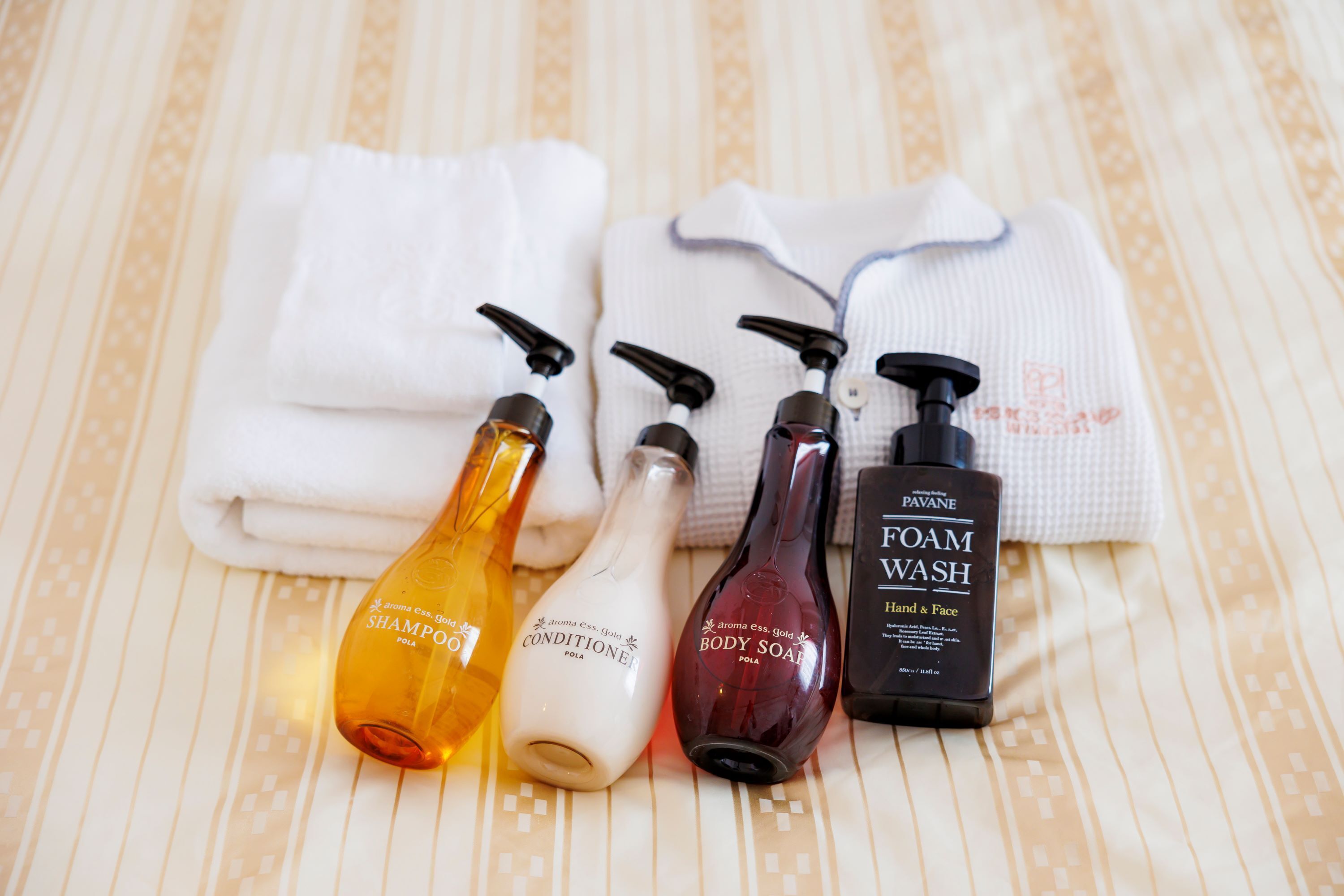 free toiletries, hair dryer, slippers, electronic bidet