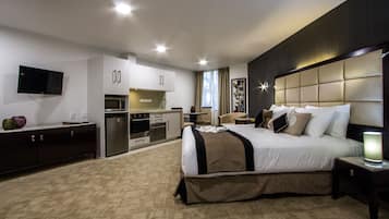 Studio Premier, 1 giường cỡ king | Bộ đồ giường cao cấp, nệm có lớp đệm bông, két bảo mật tại phòng