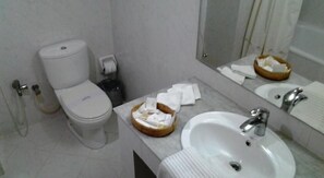 Free toiletries, hair dryer, bathrobes, slippers