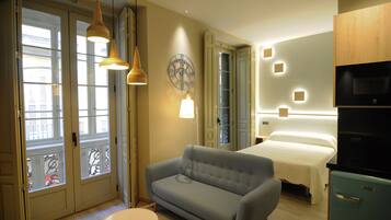 Apartamento design, suíte | Comodidades do quarto