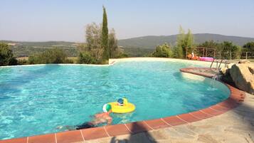 Seasonal outdoor pool, open 8:00 AM to 7:30 PM, pool umbrellas