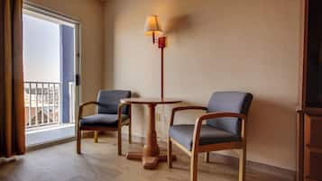 Desk, blackout curtains, iron/ironing board, free WiFi