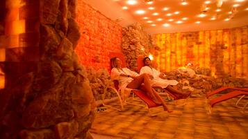 Couples treatment room(s), sauna, hot tub, body treatments, facials