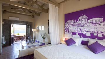 Habitación Deluxe, vista al mar | Sábanas de algodón egipcio y ropa de cama de alta calidad