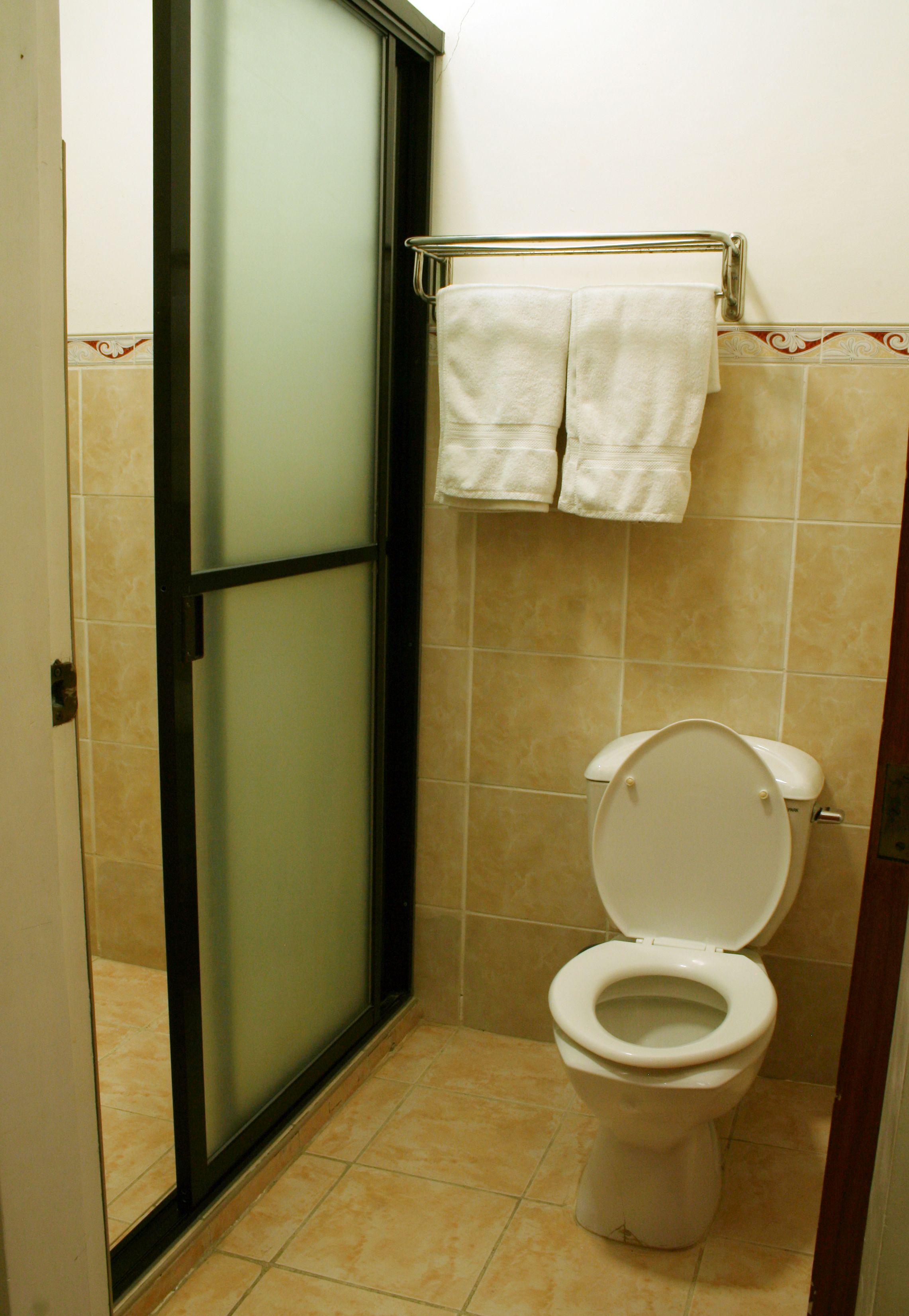 standard room | bathroom | shower, bidet, towels