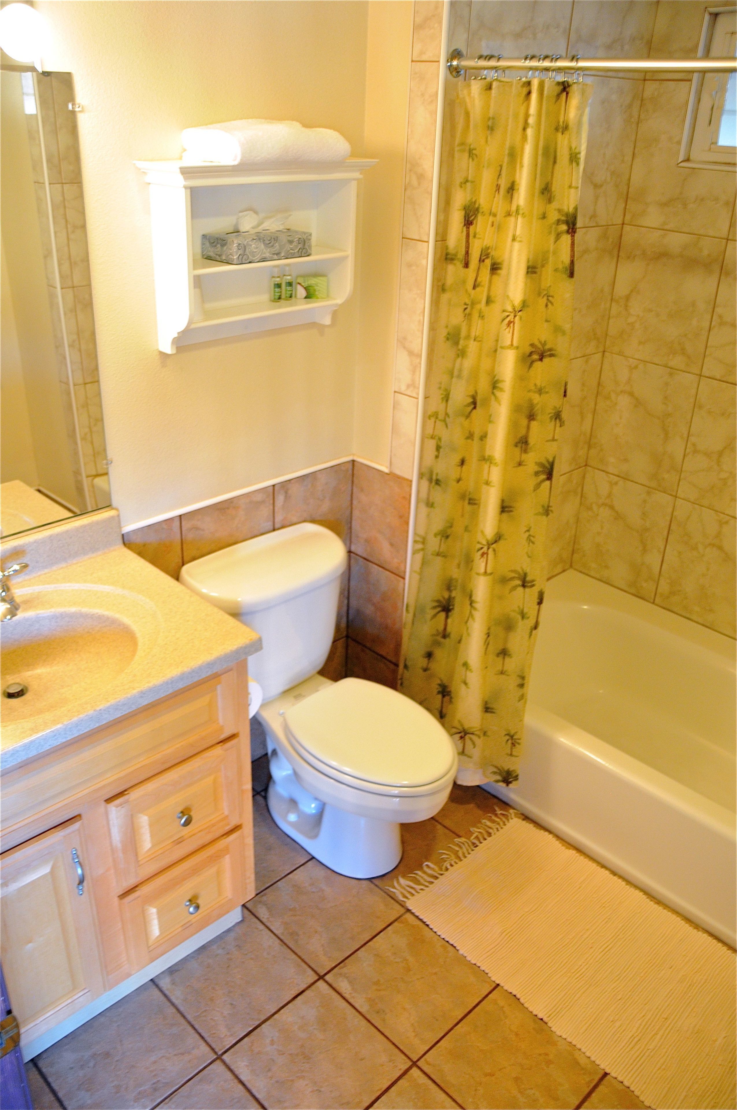 standard room, 1 king bed, kitchen | bathroom | combined shower/bathtub, free toiletries, hair dryer, towels