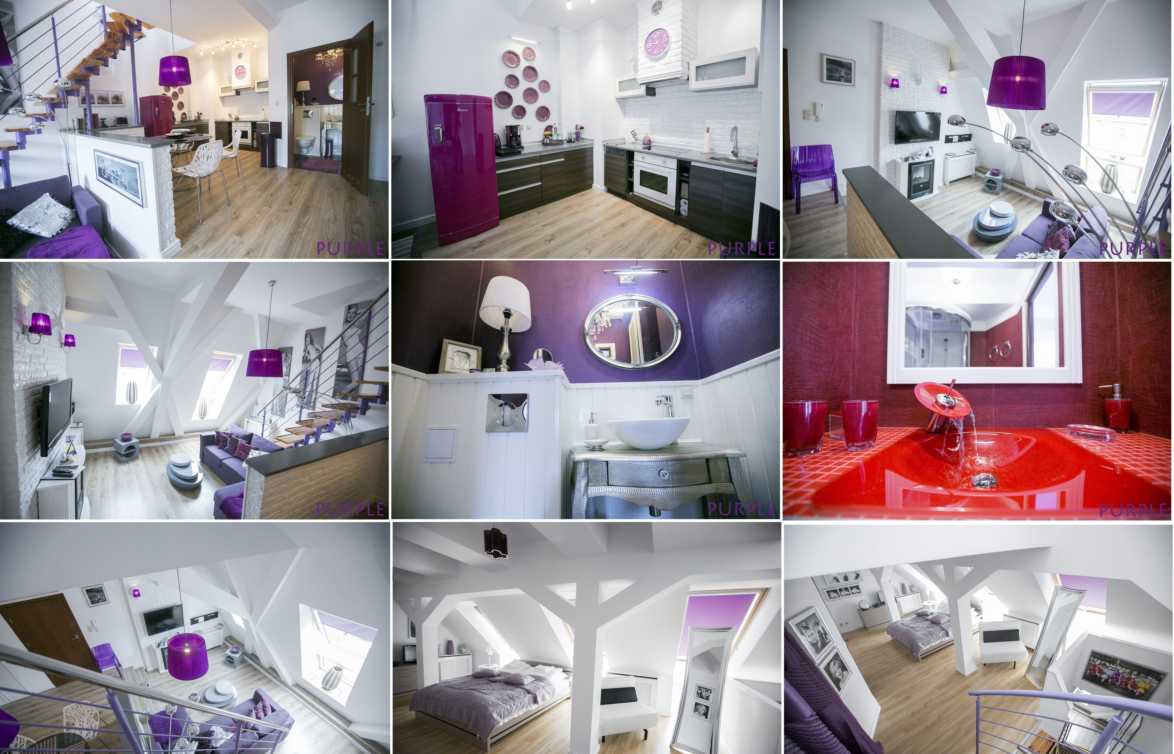 A modern interior with a kitchen, dining area, and living space.