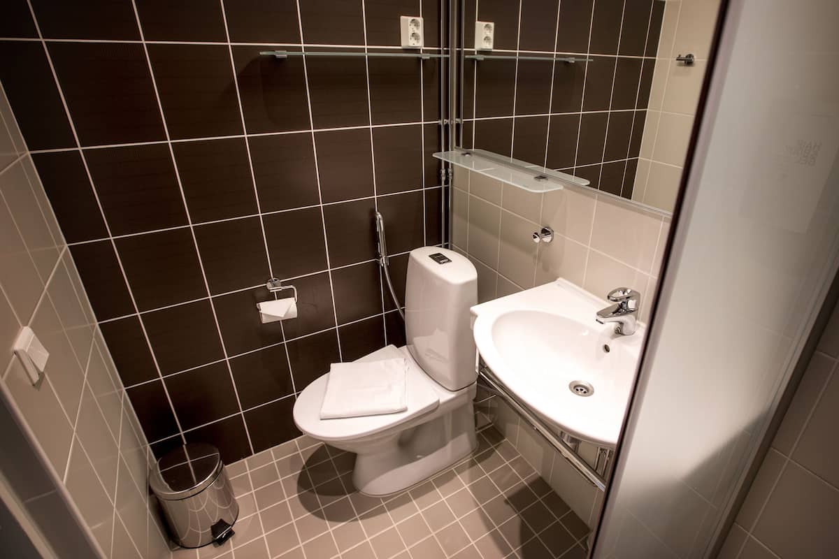 economy room | bathroom | shower, designer toiletries, hair dryer, bidet