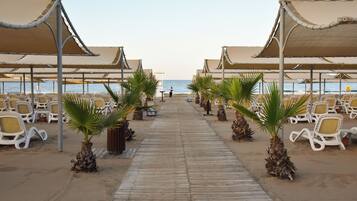 Private beach, beach volleyball