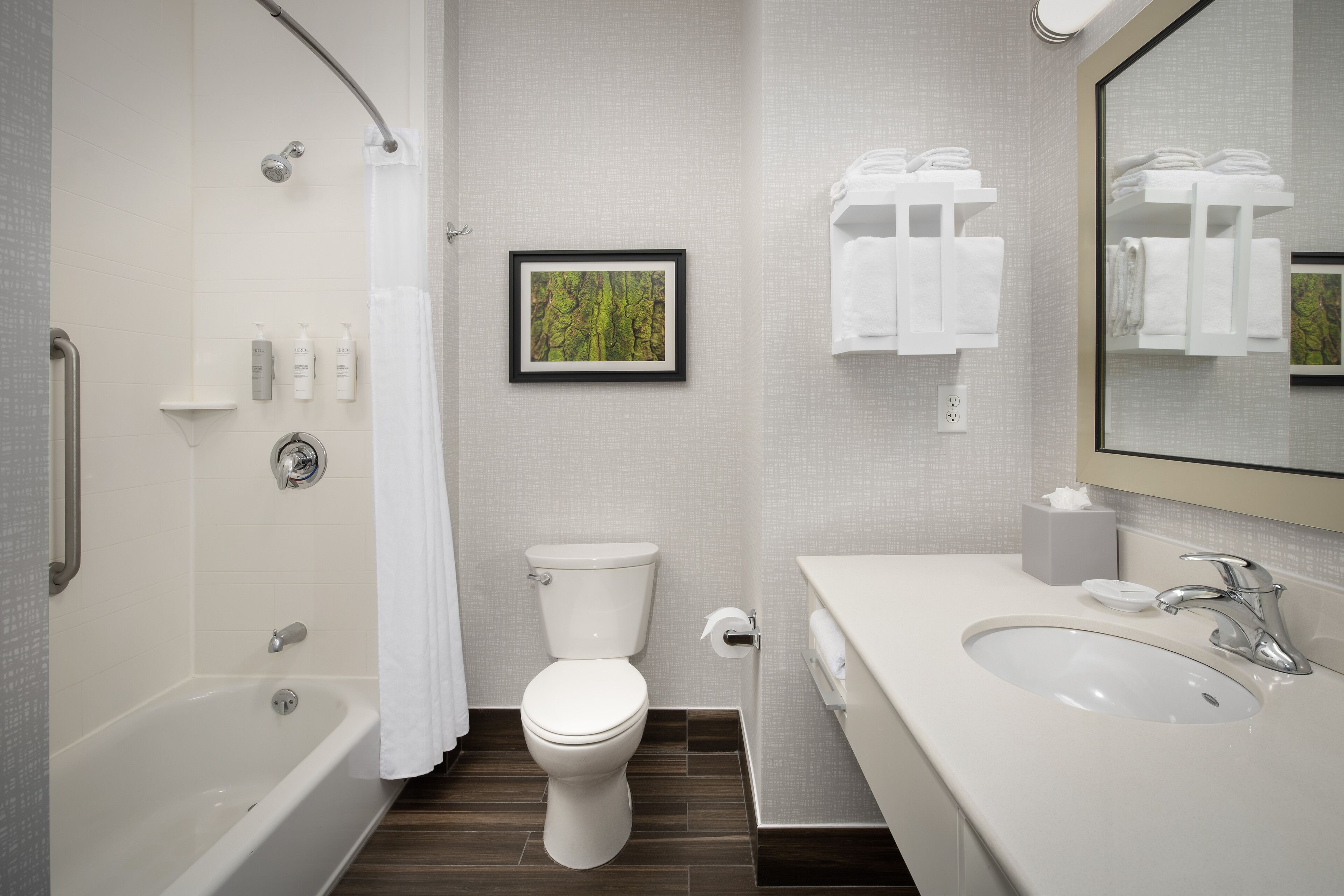 free toiletries, hair dryer, bathrobes, towels