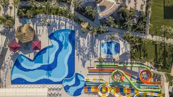 2 indoor pools, 3 outdoor pools, free cabanas, pool umbrellas