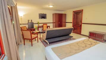 In-room safe, desk, laptop workspace, blackout drapes
