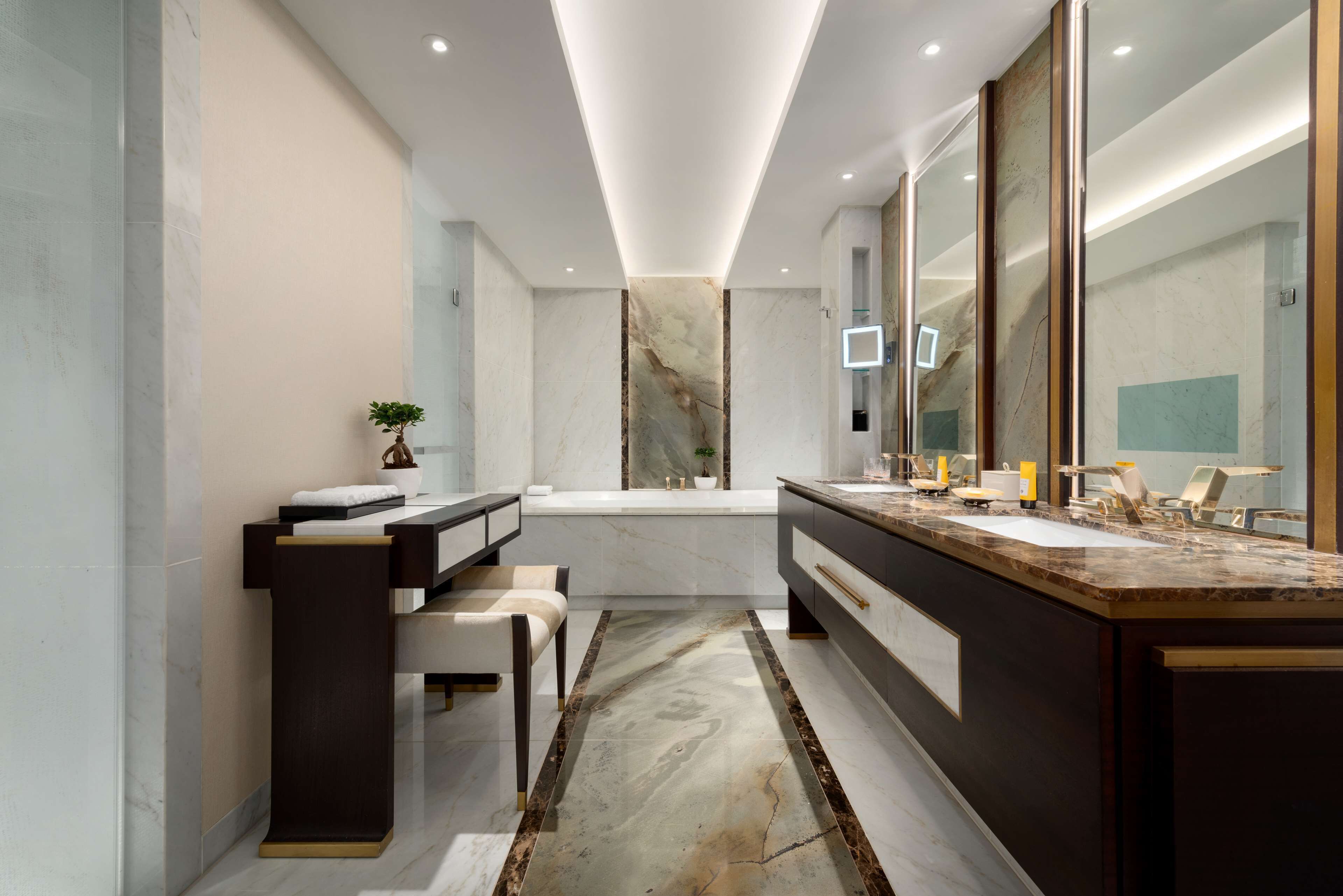 suite (shangri-la) | bathroom | separate bathtub and shower, designer toiletries, hair dryer, bathrobes