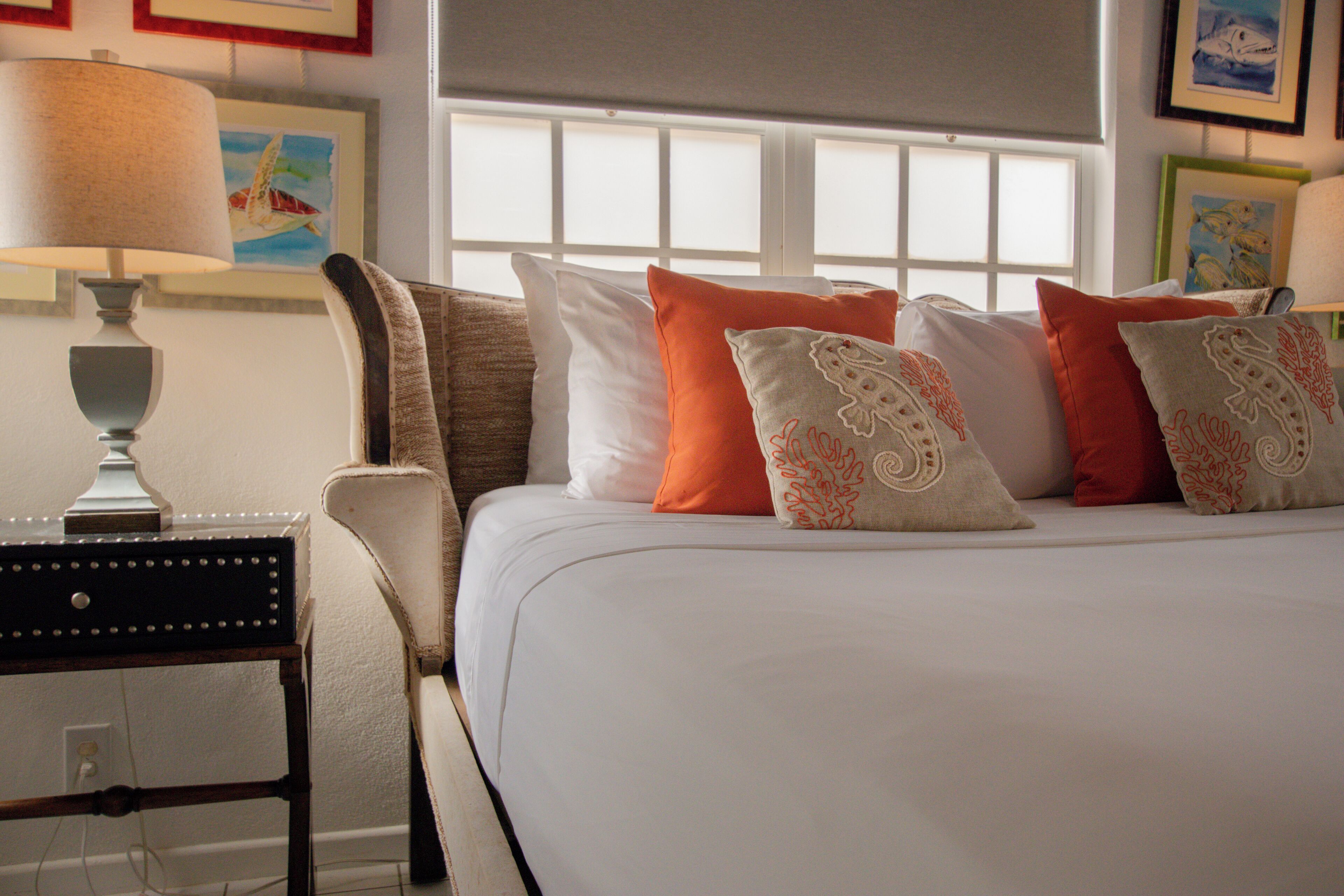 Premium bedding, memory-foam beds, in-room safe, individually decorated