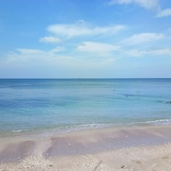 On the beach, free beach cabanas, sun-loungers, beach umbrellas