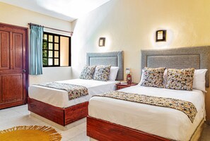 Guest Room 2 Double Beds | In-room safe, desk, blackout drapes, iron/ironing board