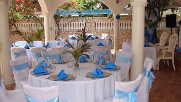 Outdoor banquet area