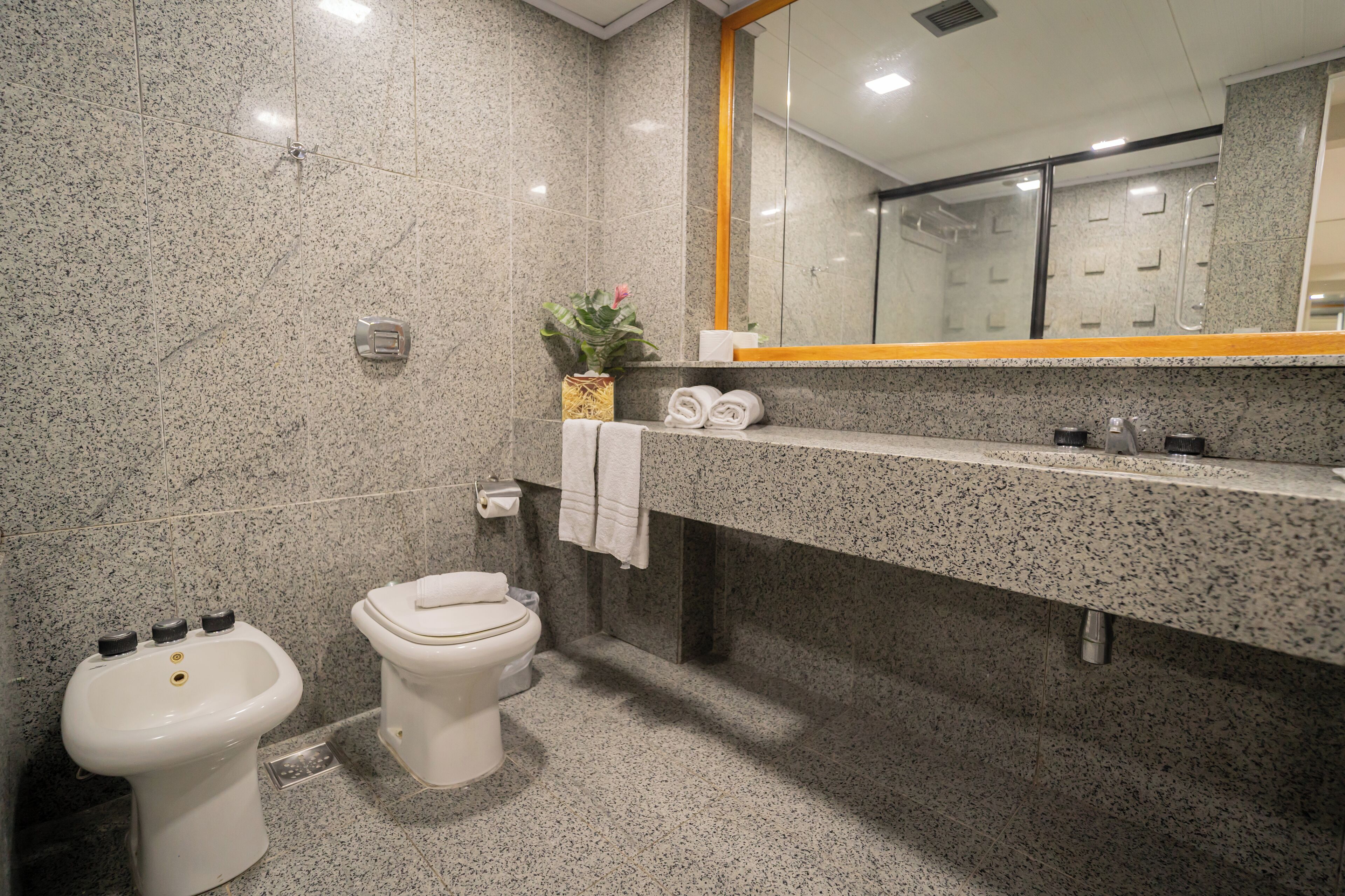 suite | bathroom | shower, rainfall showerhead, hair dryer