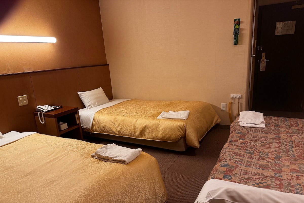 Escritorio, tabla de planchar con plancha, wifi gratis y ropa de cama
