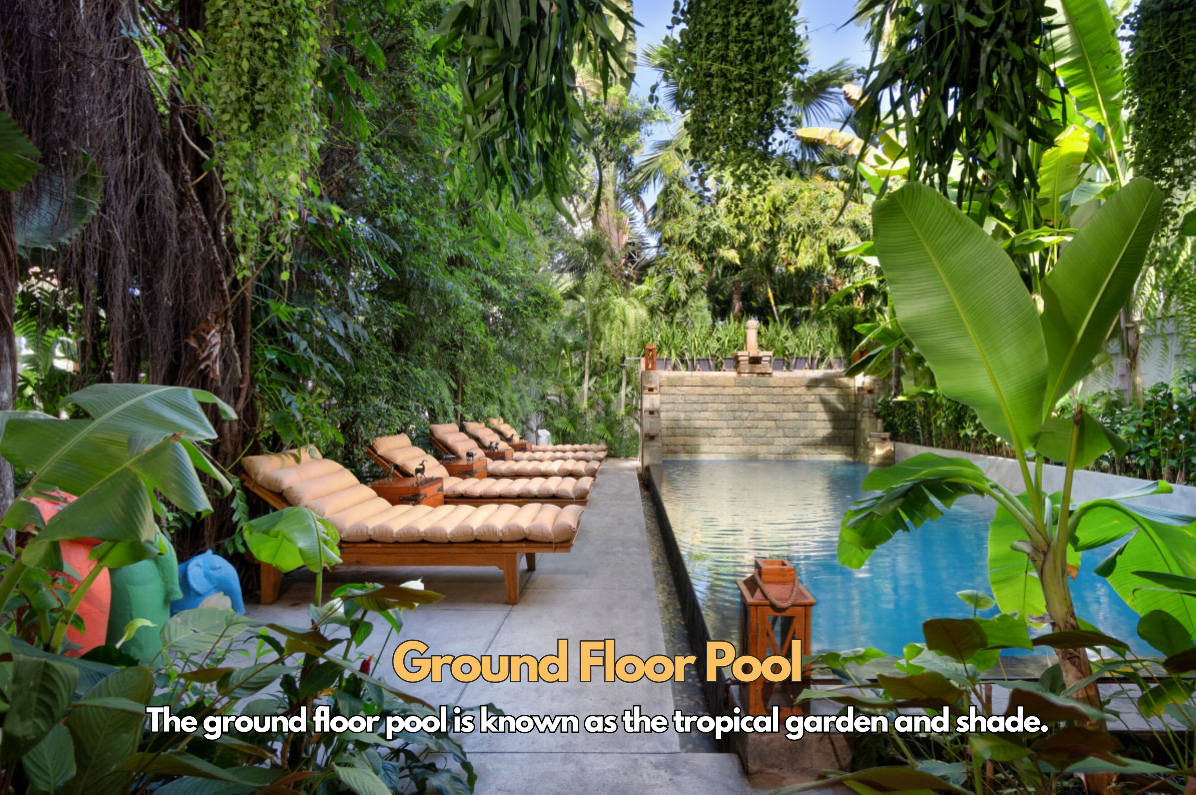 2 outdoor pools, pool loungers
