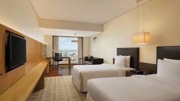 Superior-huone, 2 yhden hengen sänkyä | Ylelliset vuodevaatteet, untuvapeitot, pillowtop-patjalliset sängyt