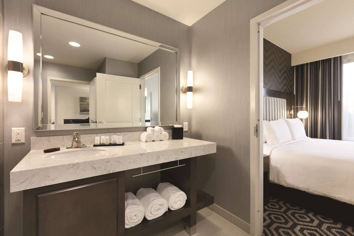 hair dryer, towels