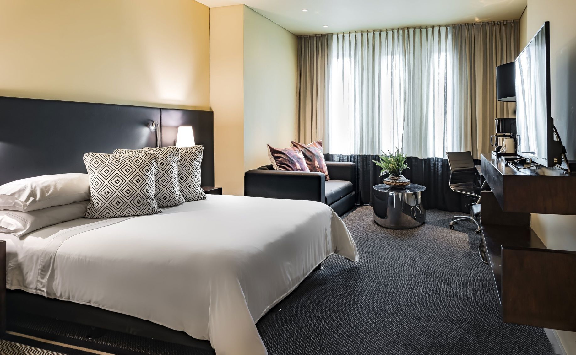 Egyptian cotton sheets, premium bedding, down duvets, pillow-top beds