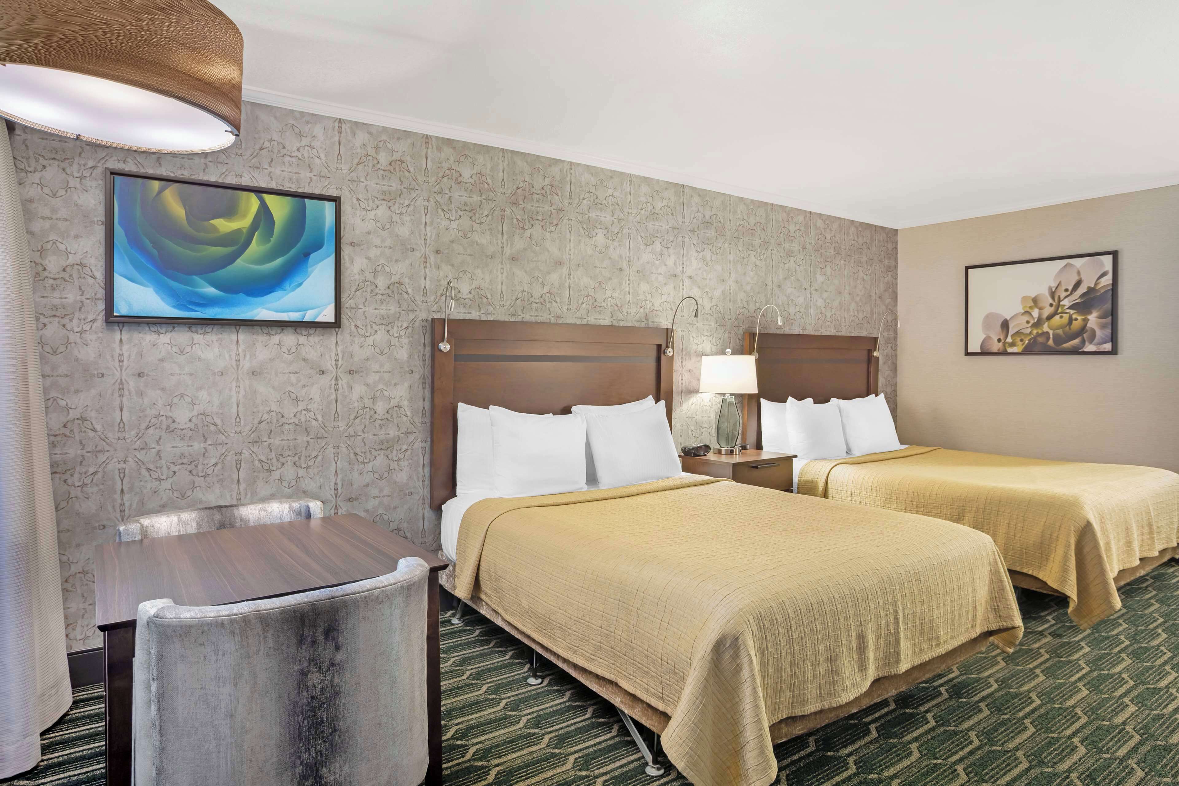 Standard Room, 2 Queen Beds, Accessible, Refrigerator & Microwave (Walk-in Shower) | Pillowtop beds, laptop workspace, blackout drapes, iron/ironing board