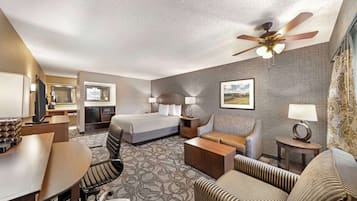 Superior Room, 1 King Bed, Non Smoking, Jetted Tub (Oversized Room;with Sofabed) | Pillow-top beds, laptop workspace, blackout curtains, iron/ironing board