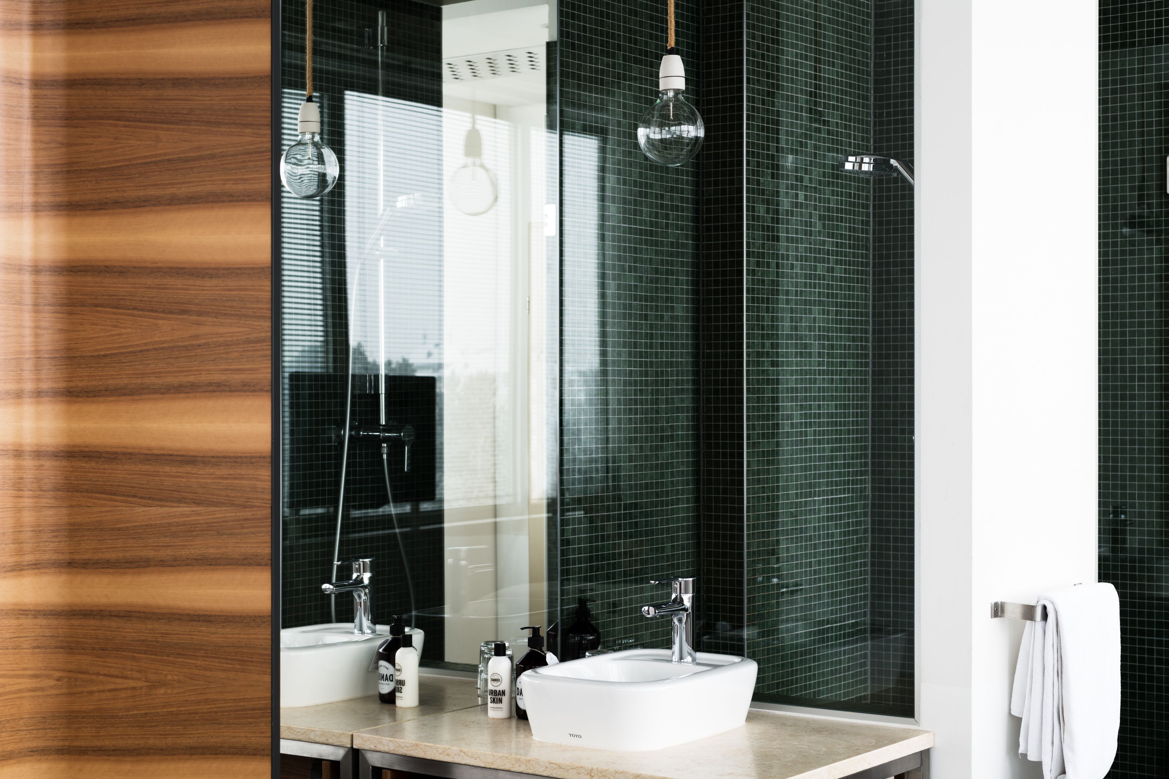 free toiletries, hair dryer, towels