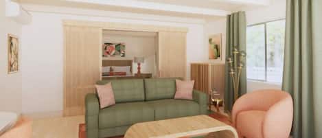 Suite | Living area | LCD TV, DVD player, iPod dock